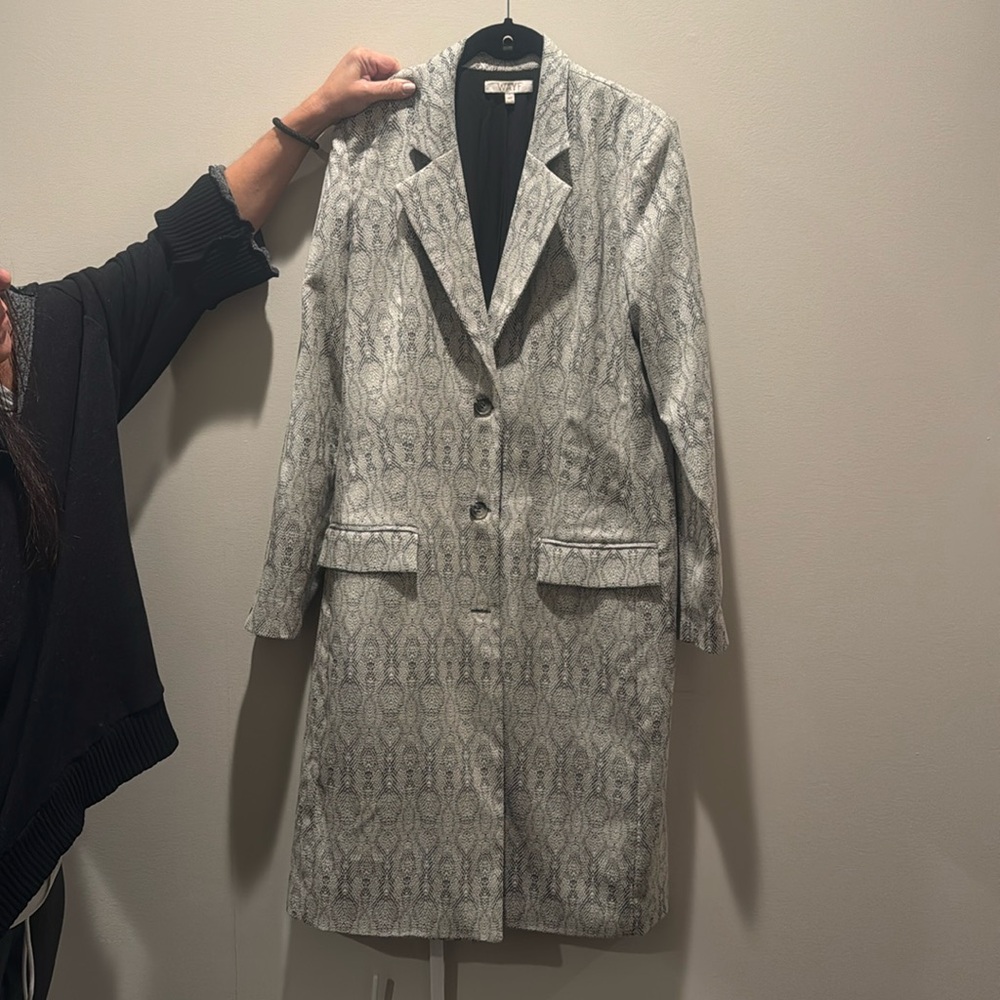 WAYF SNAKESKIN LONG COAT